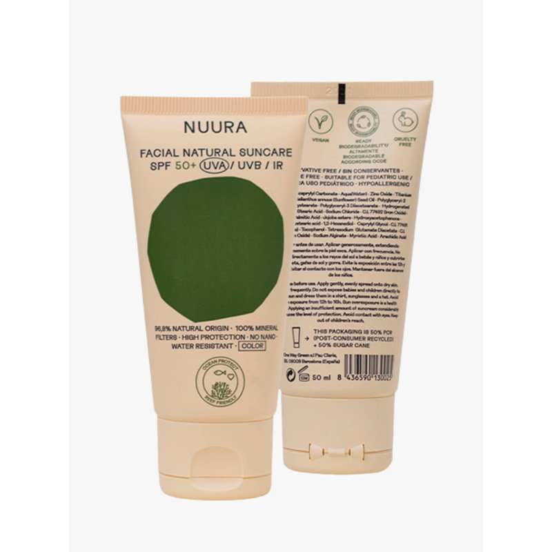 Nuura crema solar orgánica con color spf 50